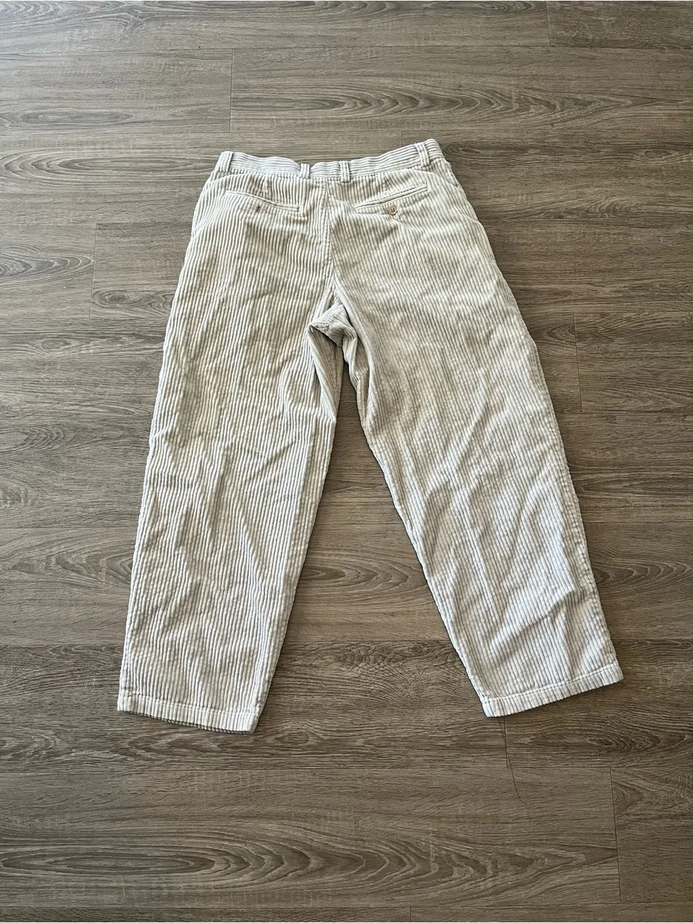 Reunion Cream Corduroy Pants Mens 34x30 Beige Wide Wale Relaxed Baggy Y2K Skate